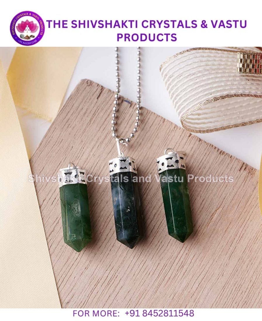 Moss Agate Pencil Pendant