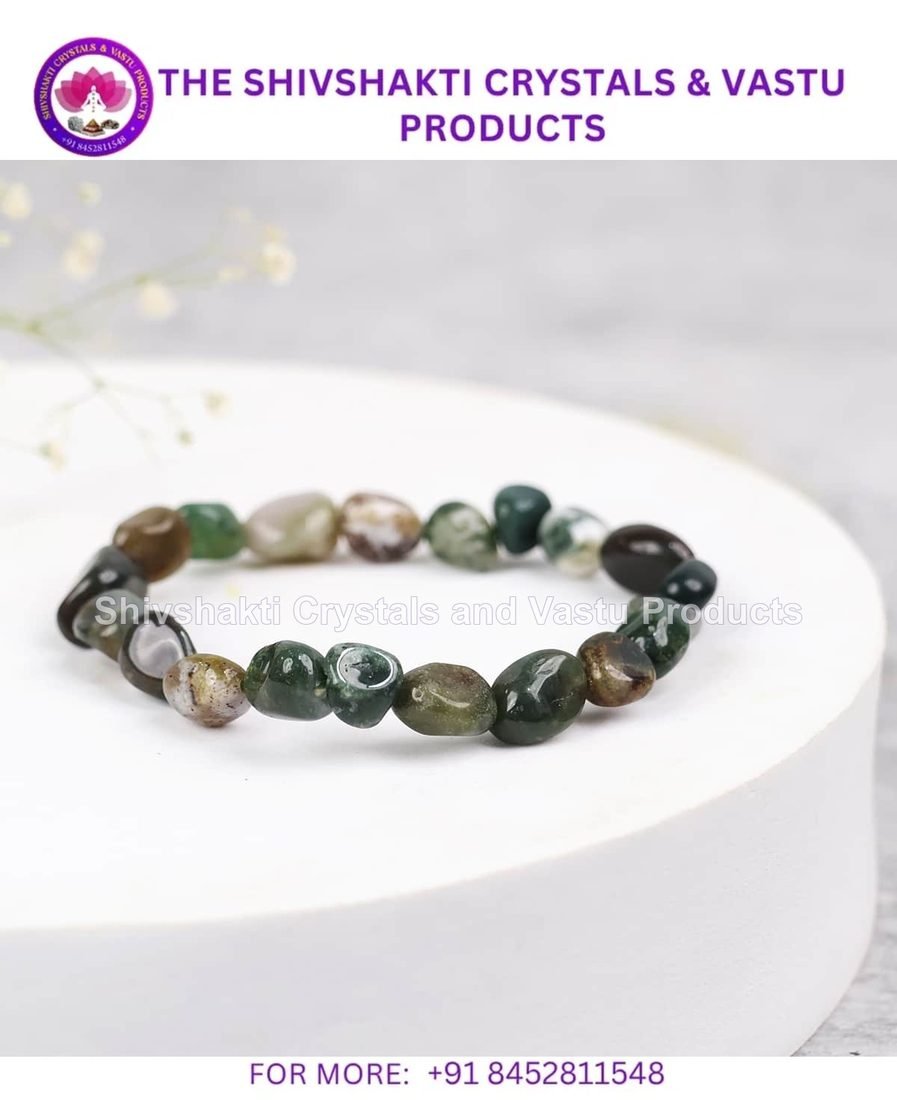 Moss Agate Small Tumble Bracelet