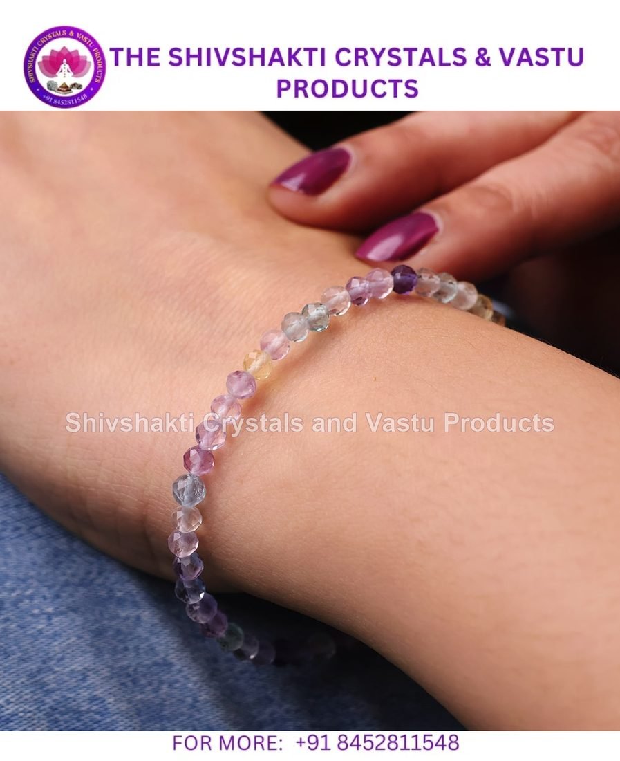 Multi Fluorite Faceted Bracelet 4mm