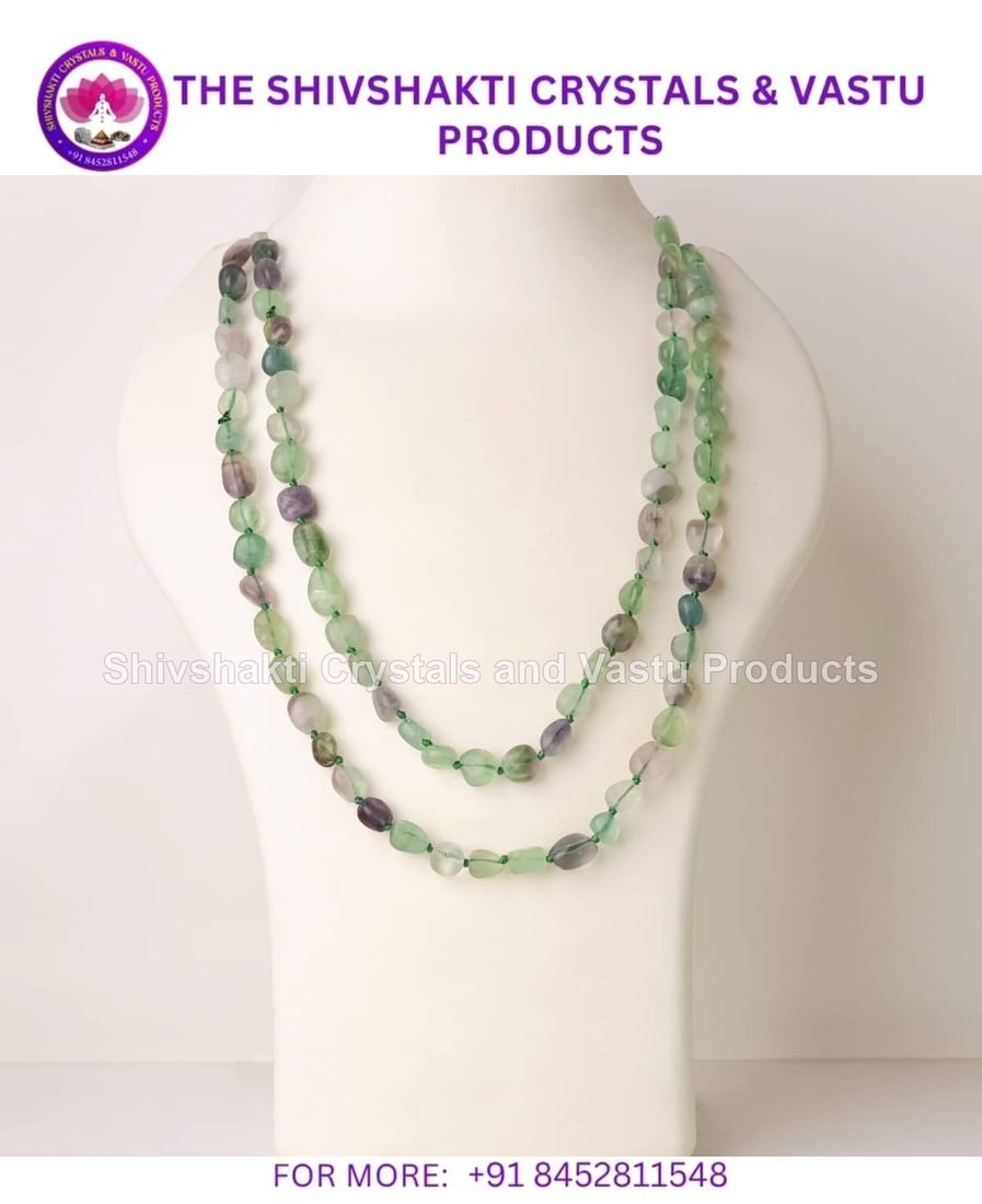 Multi Fluorite Long Tumble Mala Knoted