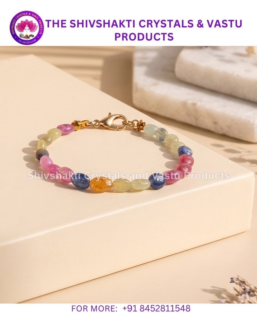 Multi Sapphire Small Oval Shape Bracelet