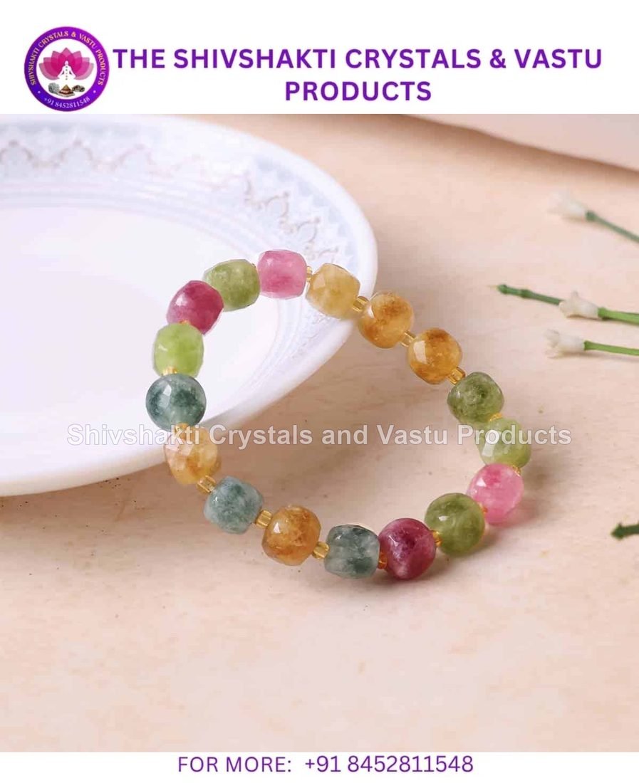 Multi Tourmaline Box Faceted Bracelet (Dyed)
