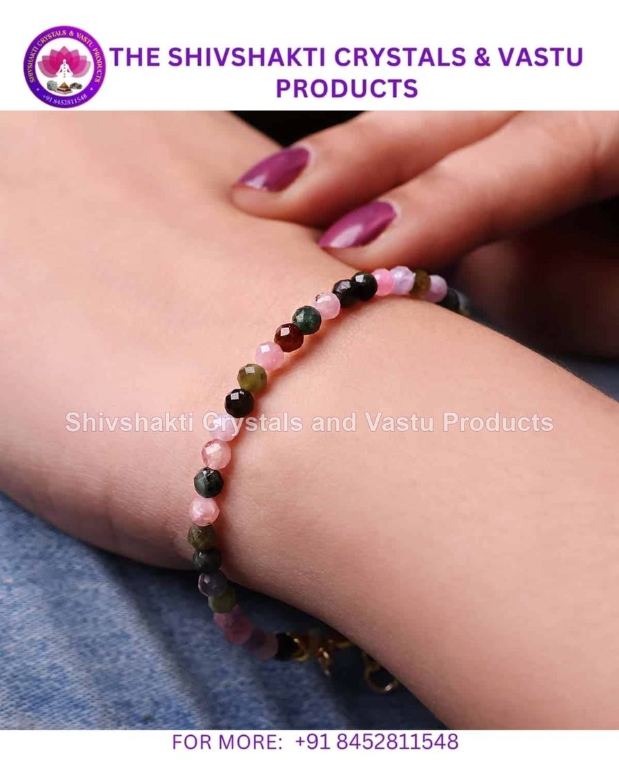 Multi Tourmaline Bracelet In 4mm Faceted Beads