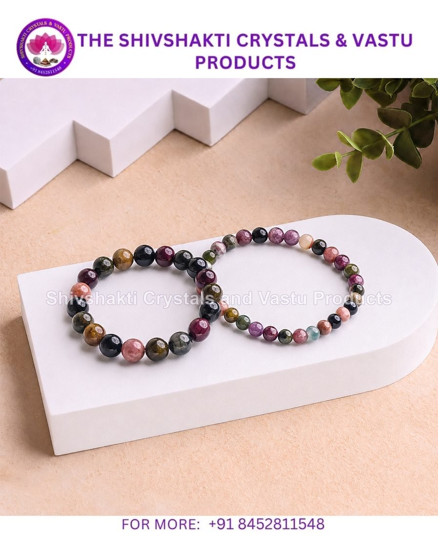 Multi Tourmaline Round Beads Bracelet