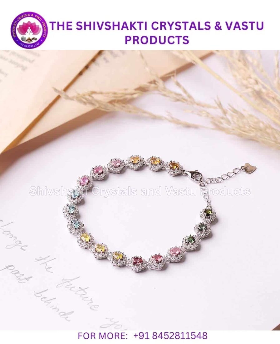 Multi Tourmaline Silver Bracelet