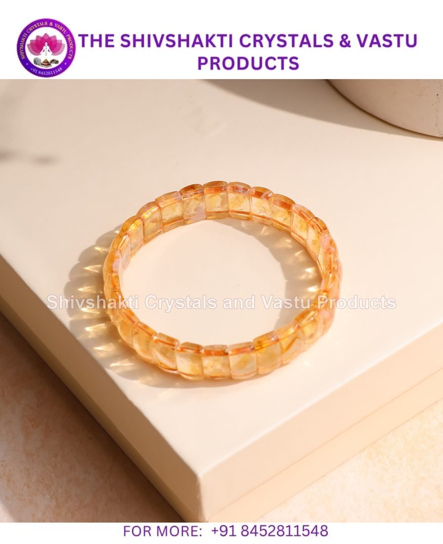 Natural Citrine Rectangle Shape Bracelet