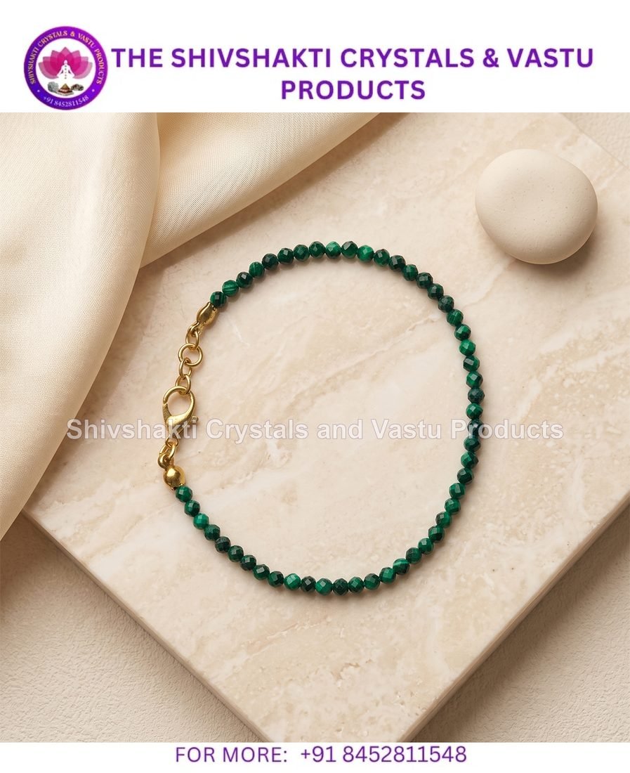 Natural Malachite Faceted Bracelet 3mm