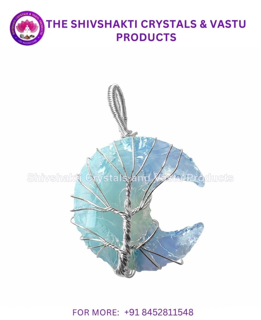 Opalite Half Moon Wired Pendant