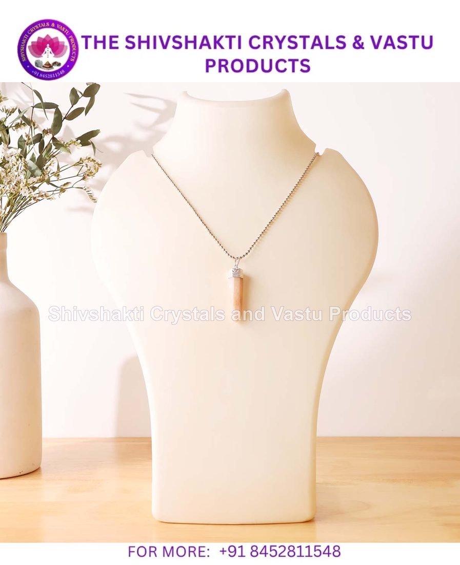 Peach Moonstone Pencil Pendant