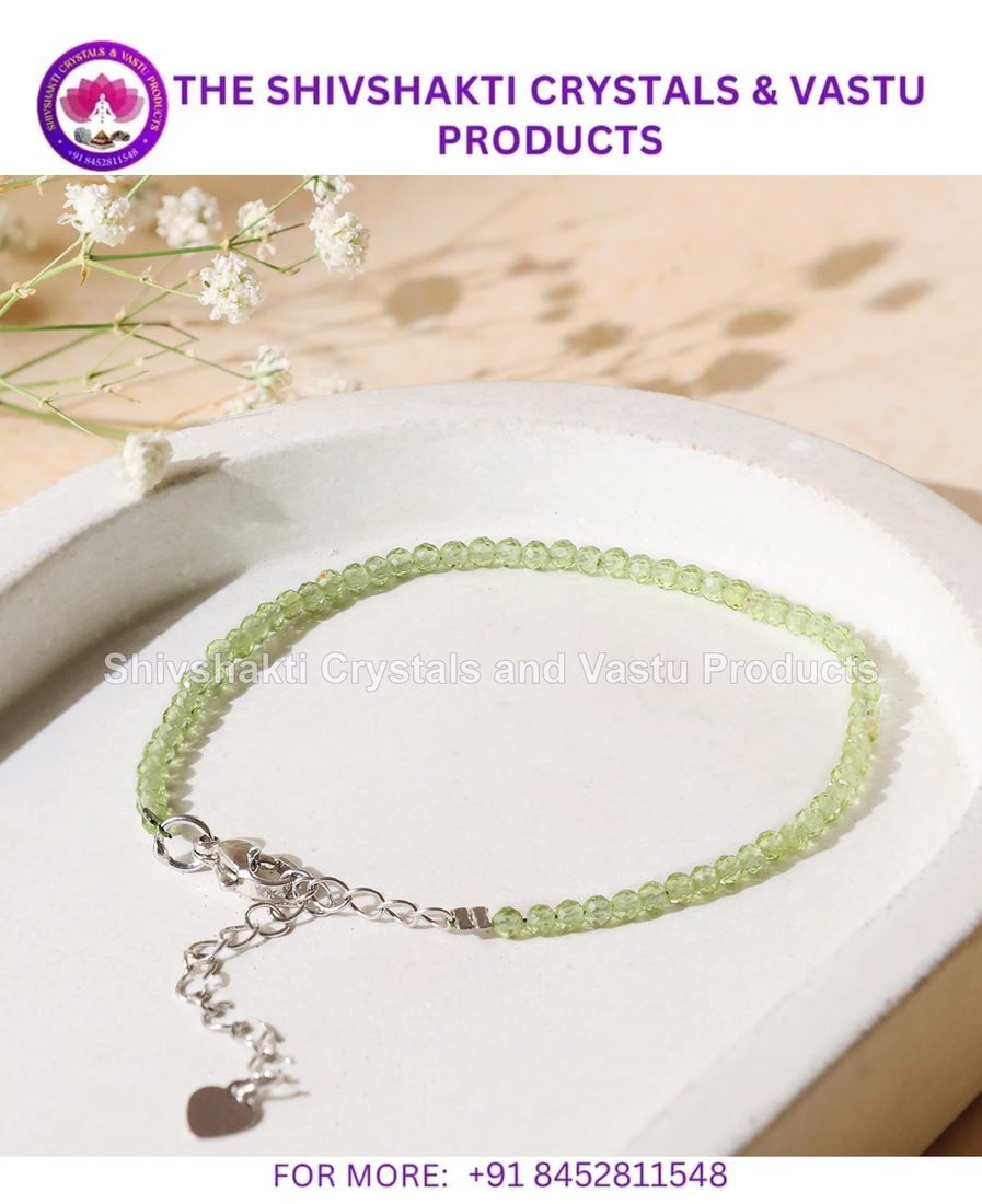 Peridot Faceted Chain Bracelet 2 MM