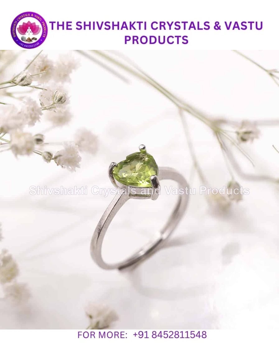 Peridot Heart Silver Ring