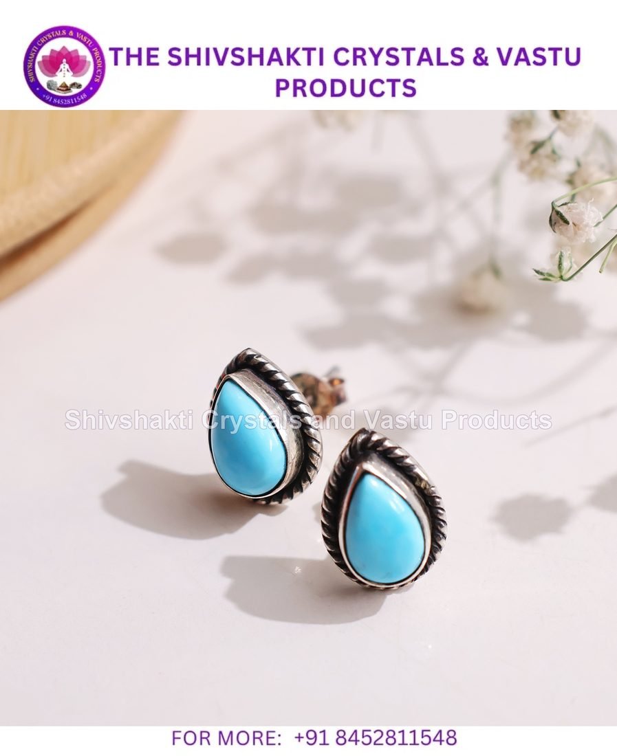 Persian Turquoise Drop Stud Earring 2-3 Gms