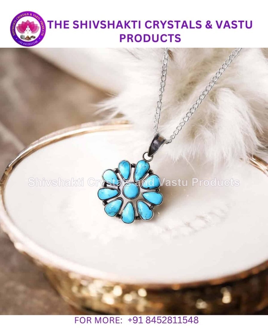 Persian Turquoise Flower Pendant