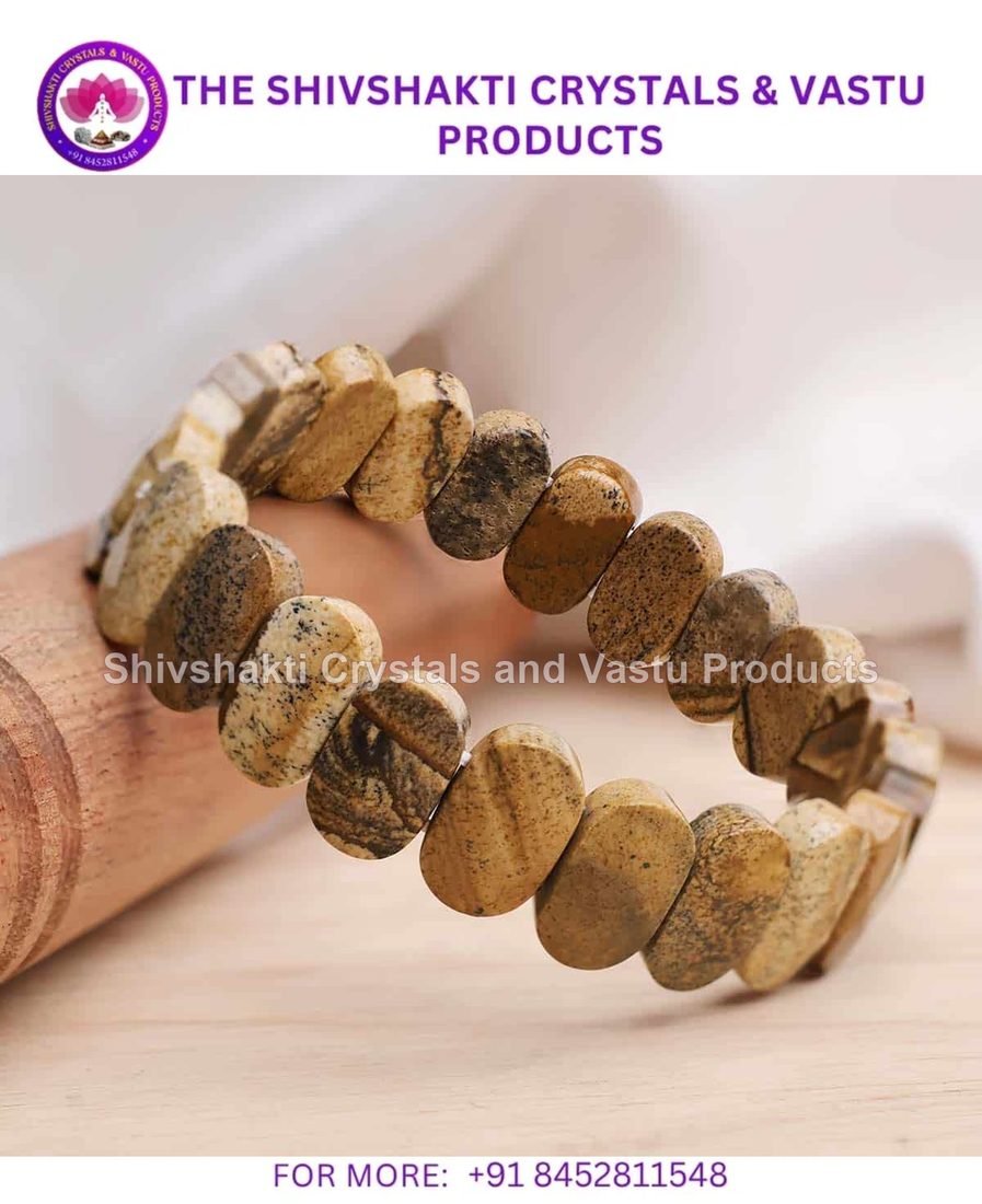 Picture Jasper Oval Faceted Bracelet