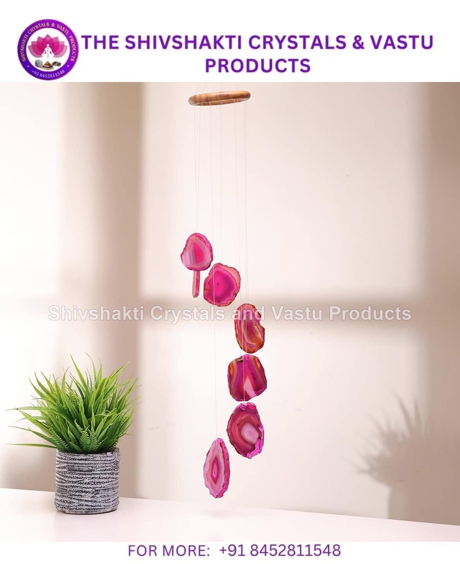 Pink Agate Slice Windchime