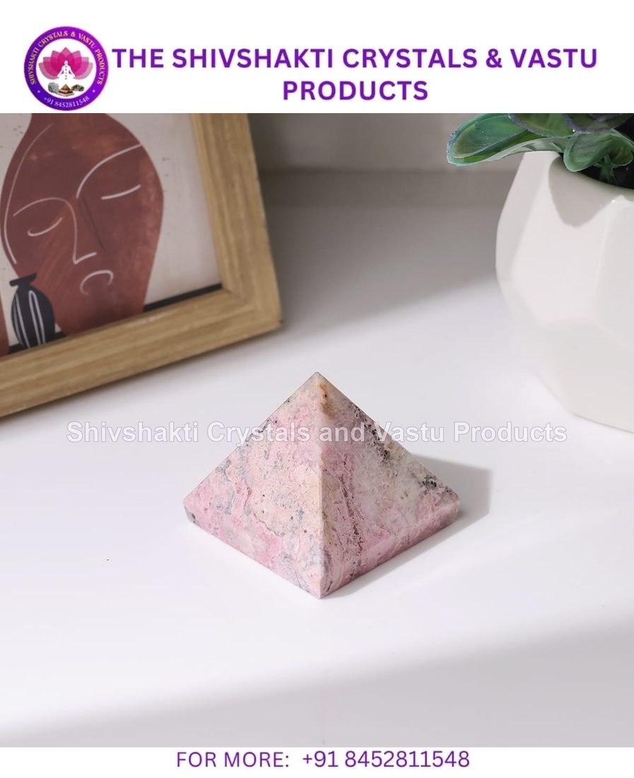 Pink Rhodonite Stone Pyramid