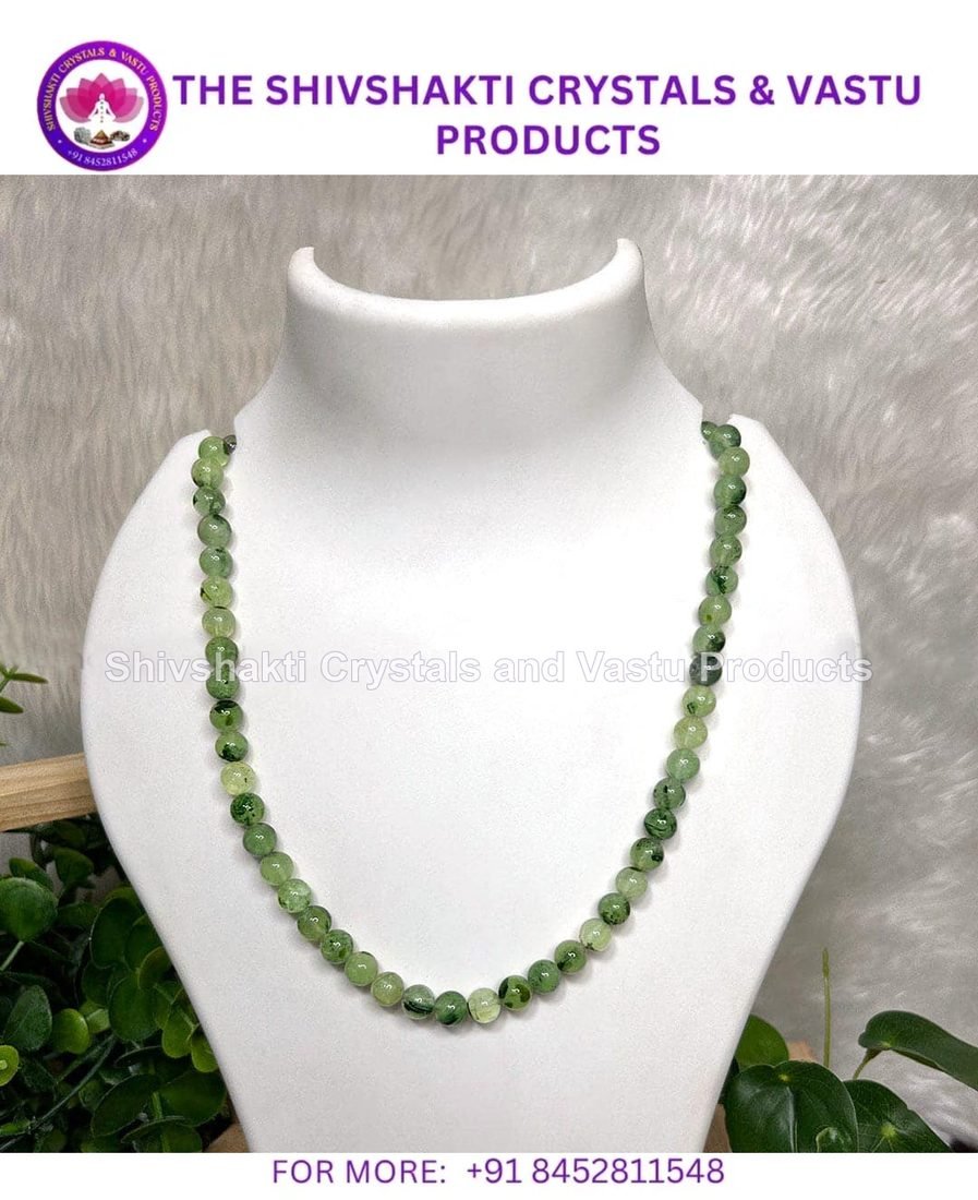 Prehnite 8mm Beads Necklace