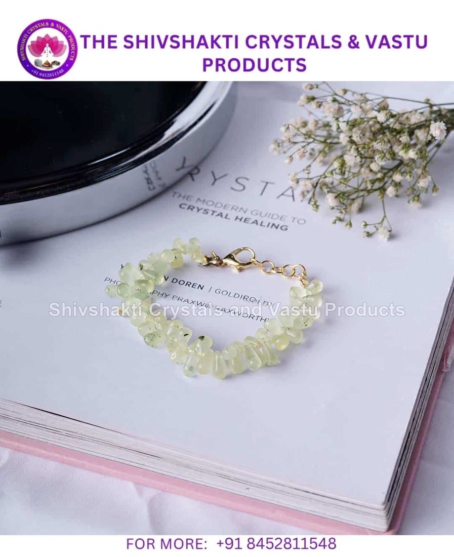 Prehnite Tear Drop Beads Bracelet