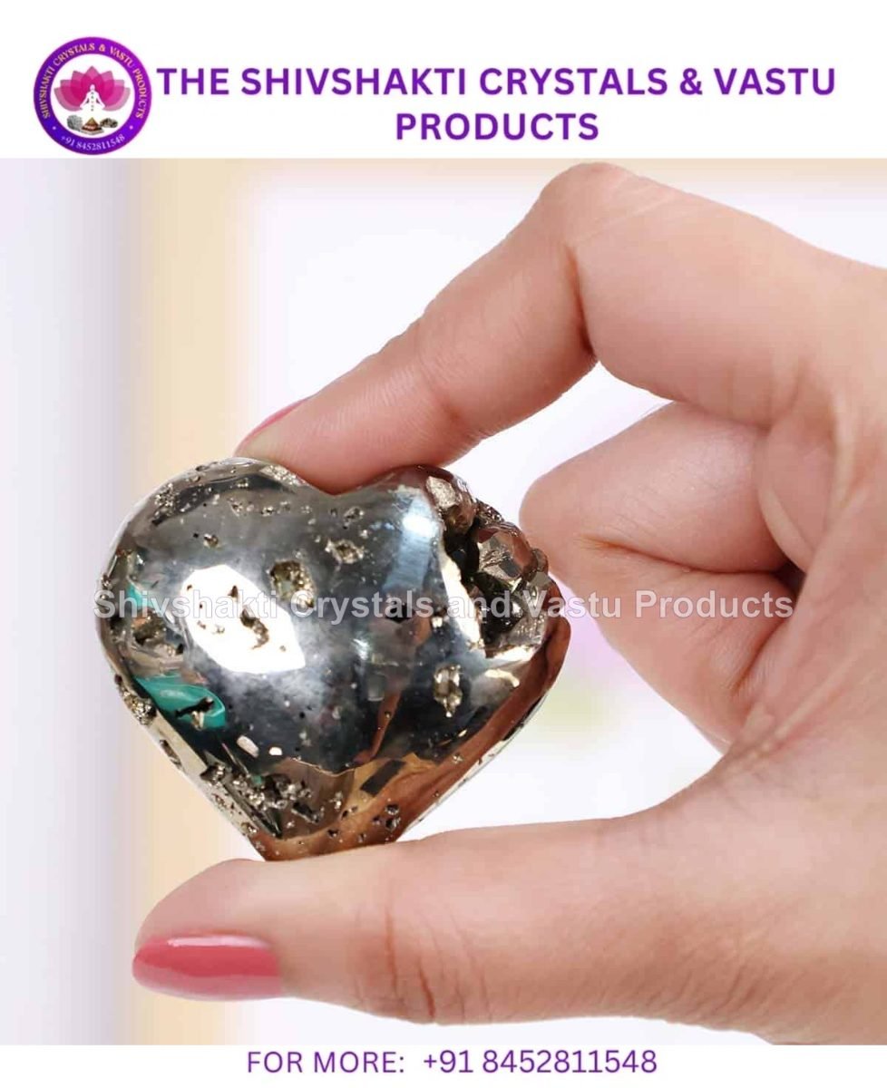 Pyrite Cluster In Heart Shape
