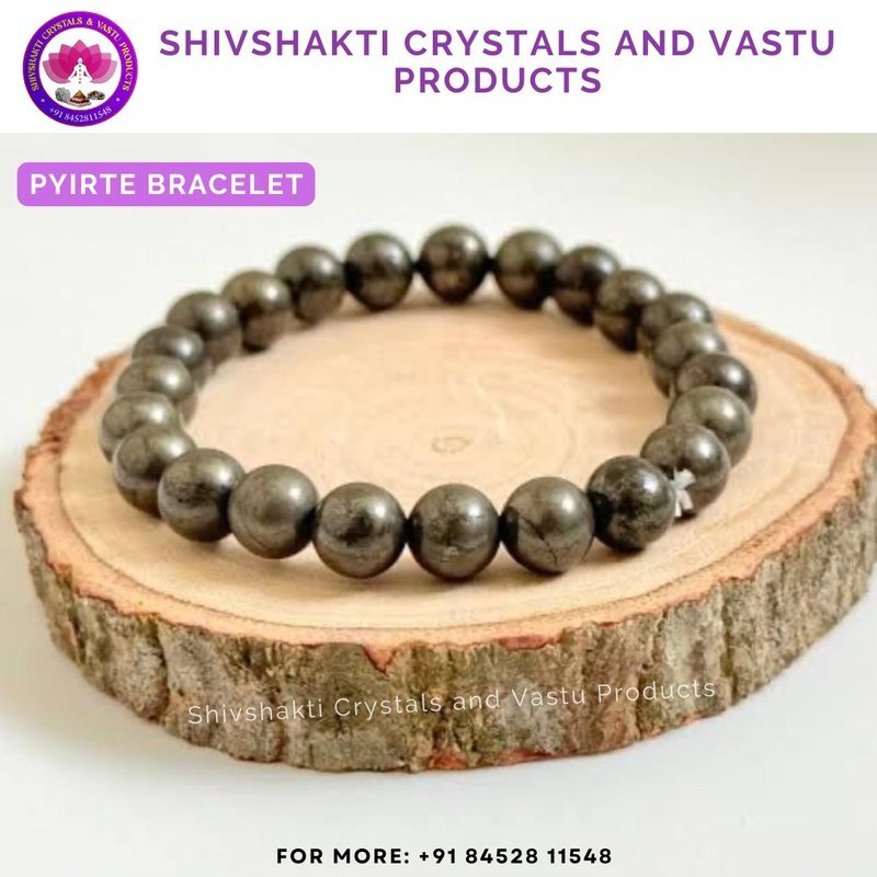 Pyrite Round Beads Bracelet