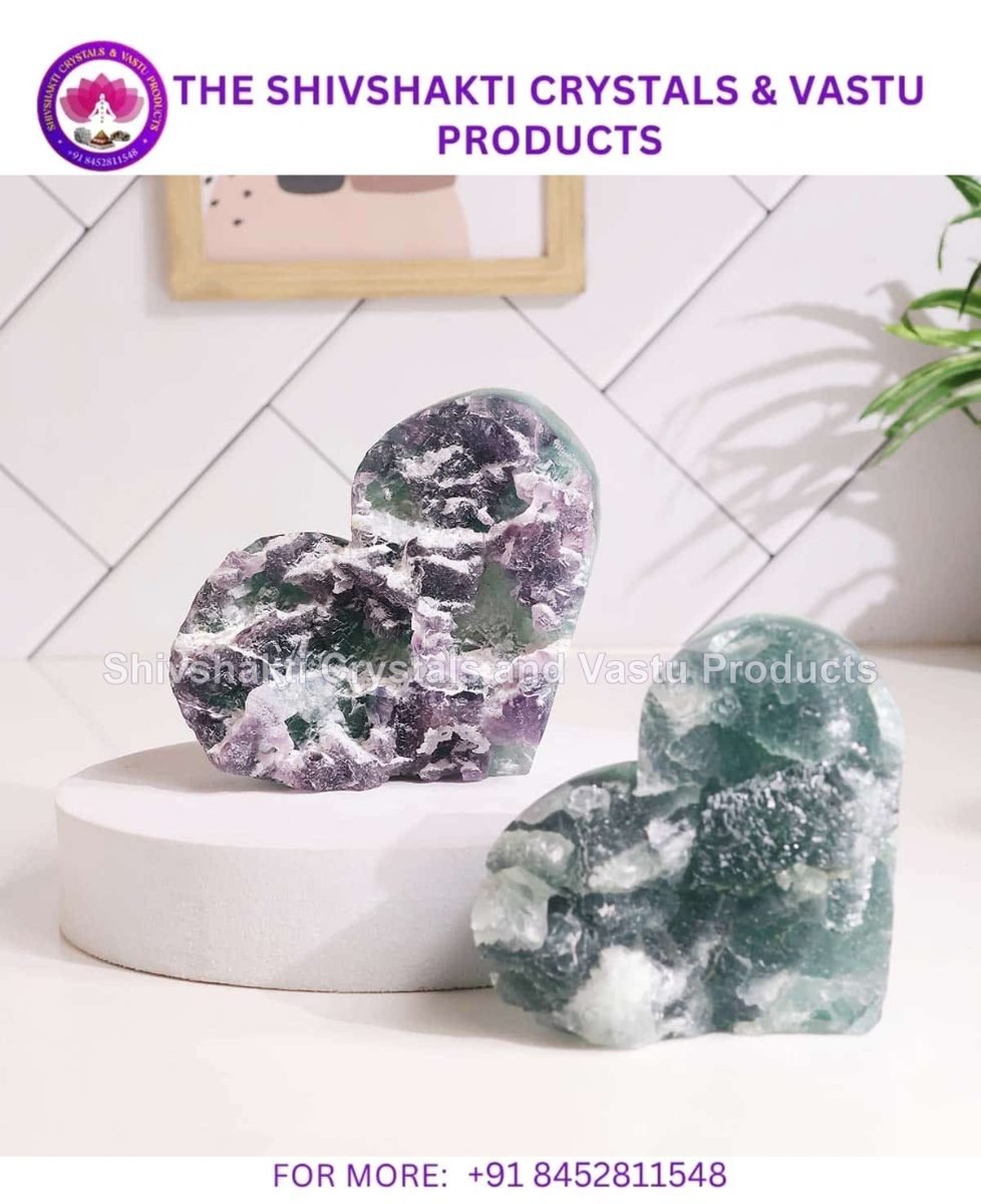 Rainbow Fluorite Raw Heart