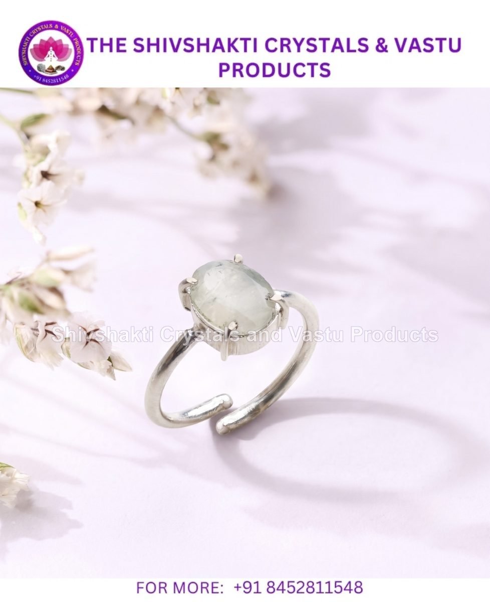 Rainbow Moonstone Diamond Cut Ring