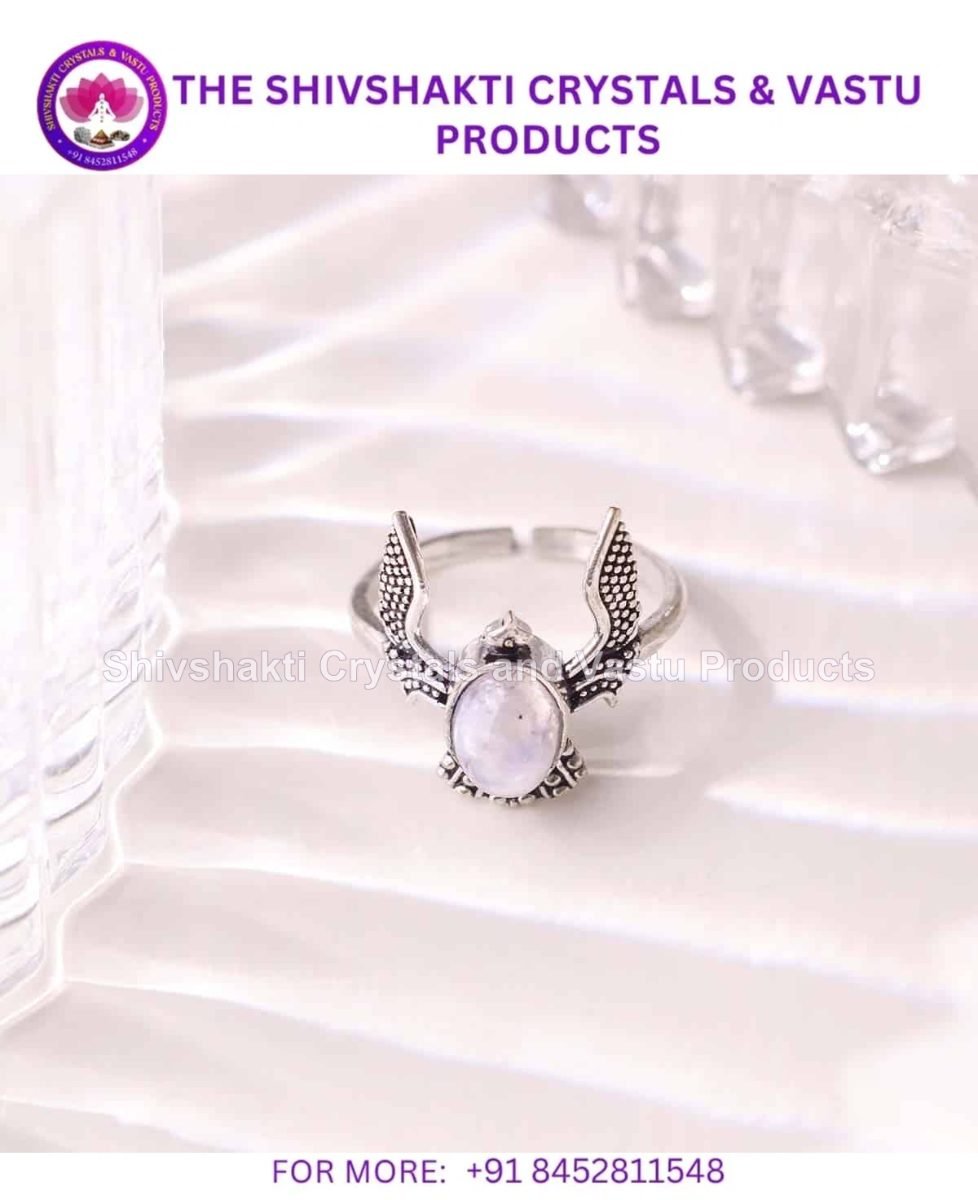 Rainbow Moonstone Eagle Ring