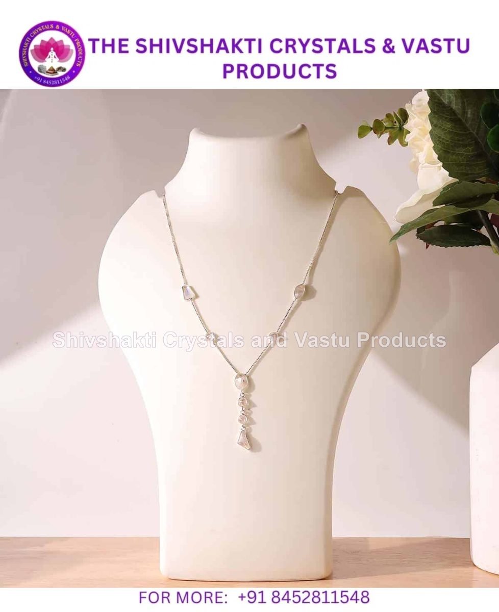 Rainbow Moonstone Mix Shape Beads Necklace Silver