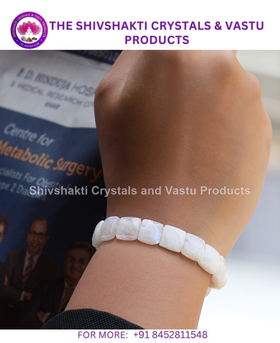 Rainbow Moonstone Square Beads Bracelet