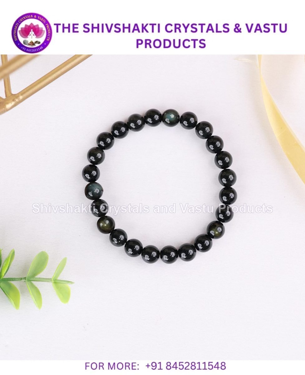 Rainbow Sheen Obsidian Bracelet