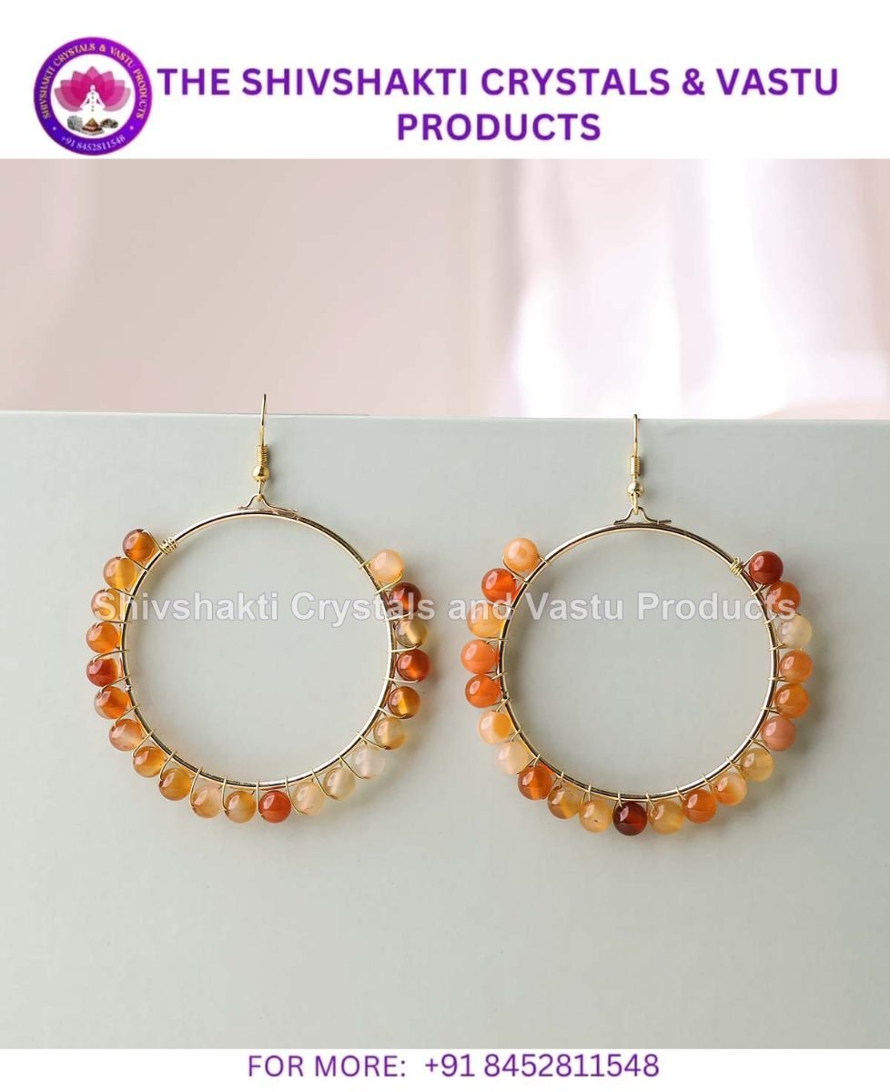 Red Carnelian Beads Hook Earring