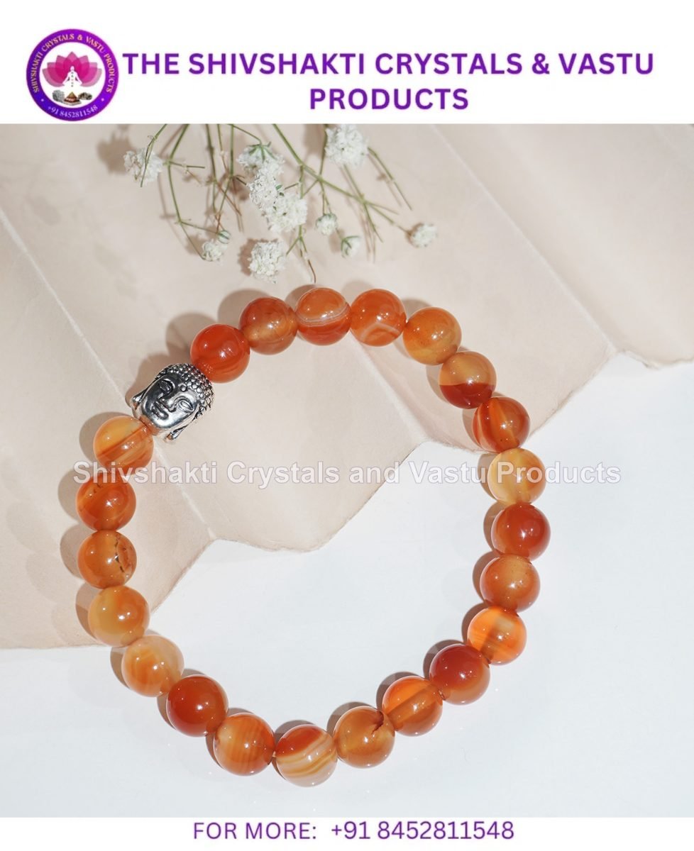 Red Carnelian Buddha Bracelet 8 mm