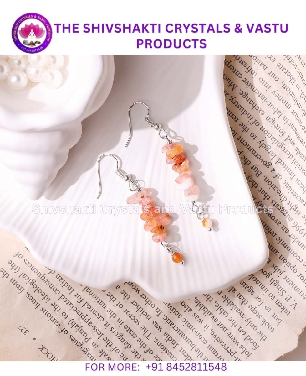 Red Carnelian Chips Hook Earrings