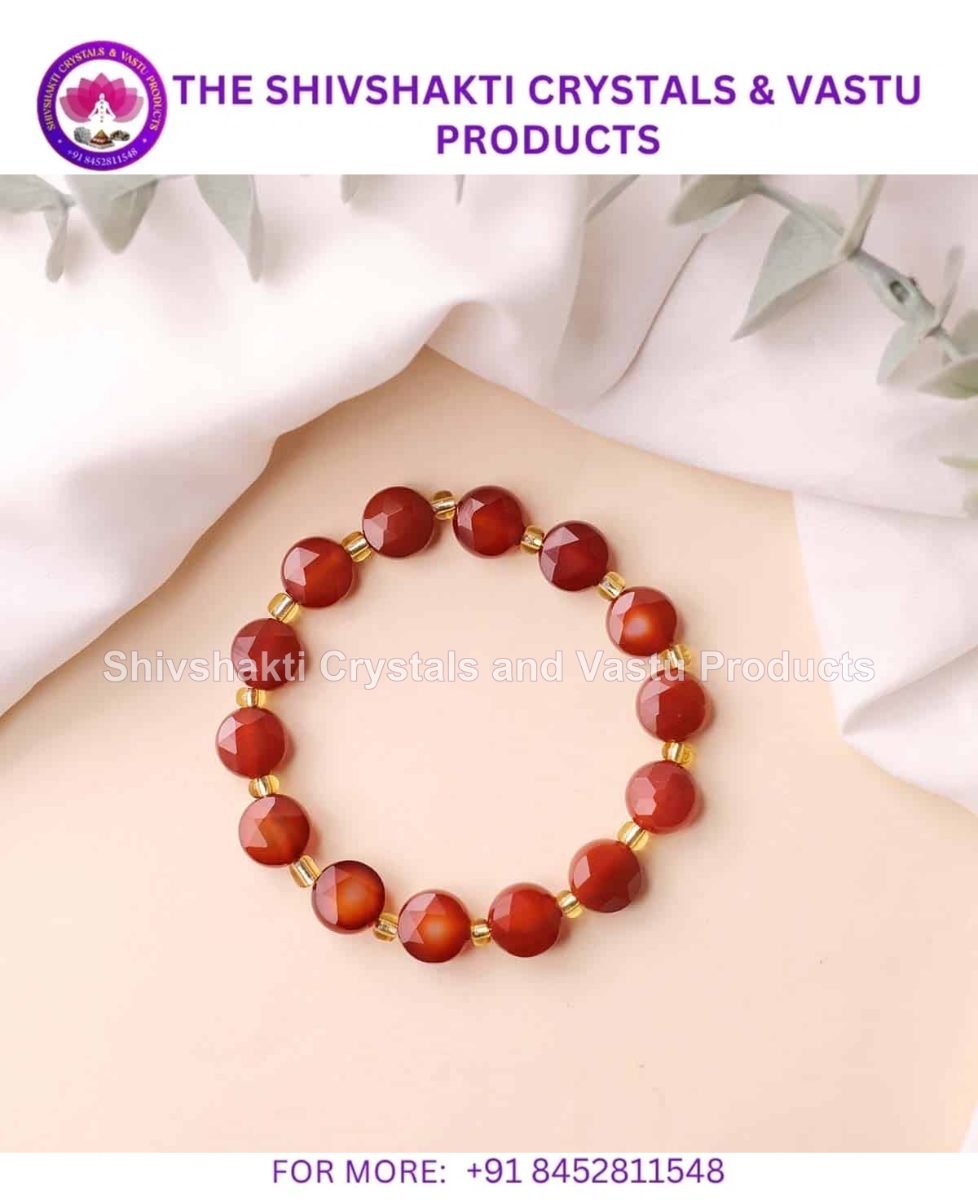 Red Carnelian Coin Faceted Bracelet