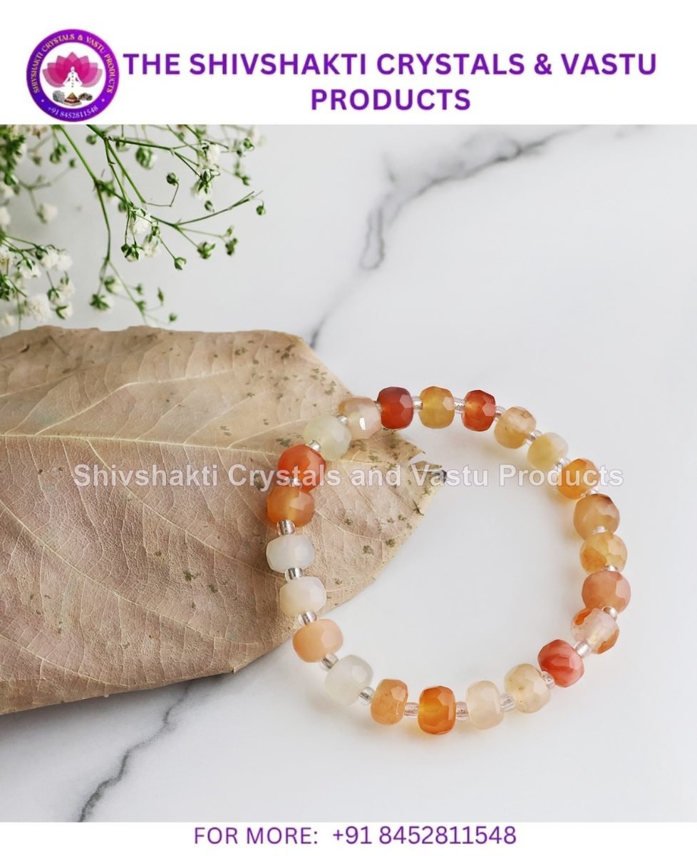 Red Carnelian Drum Faceted Bracelet