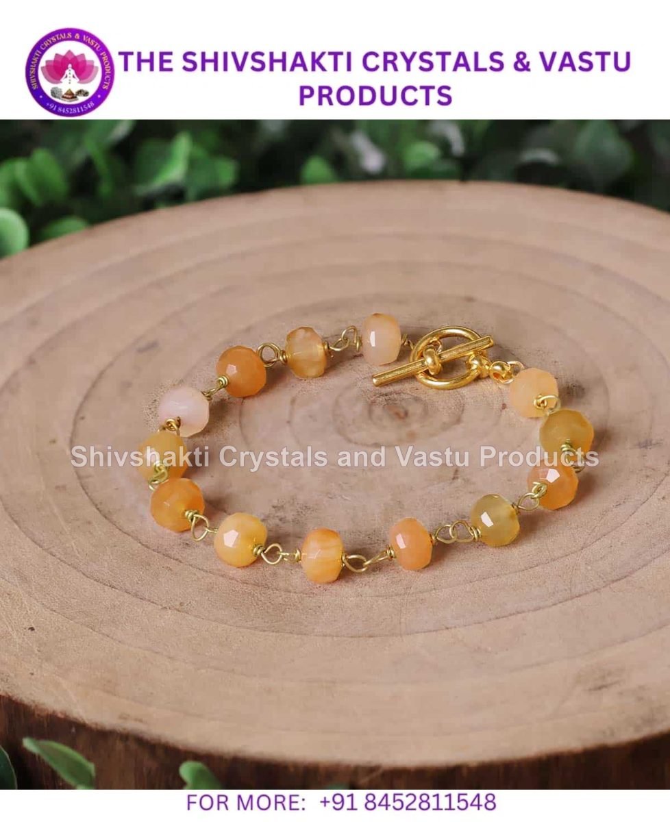 Red Carnelian Drum Faceted Chain Bracelet