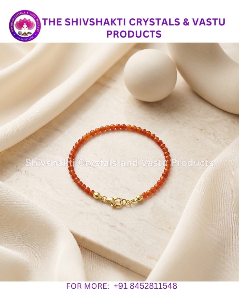 Red Carnelian Faceted Bracelet 3mm