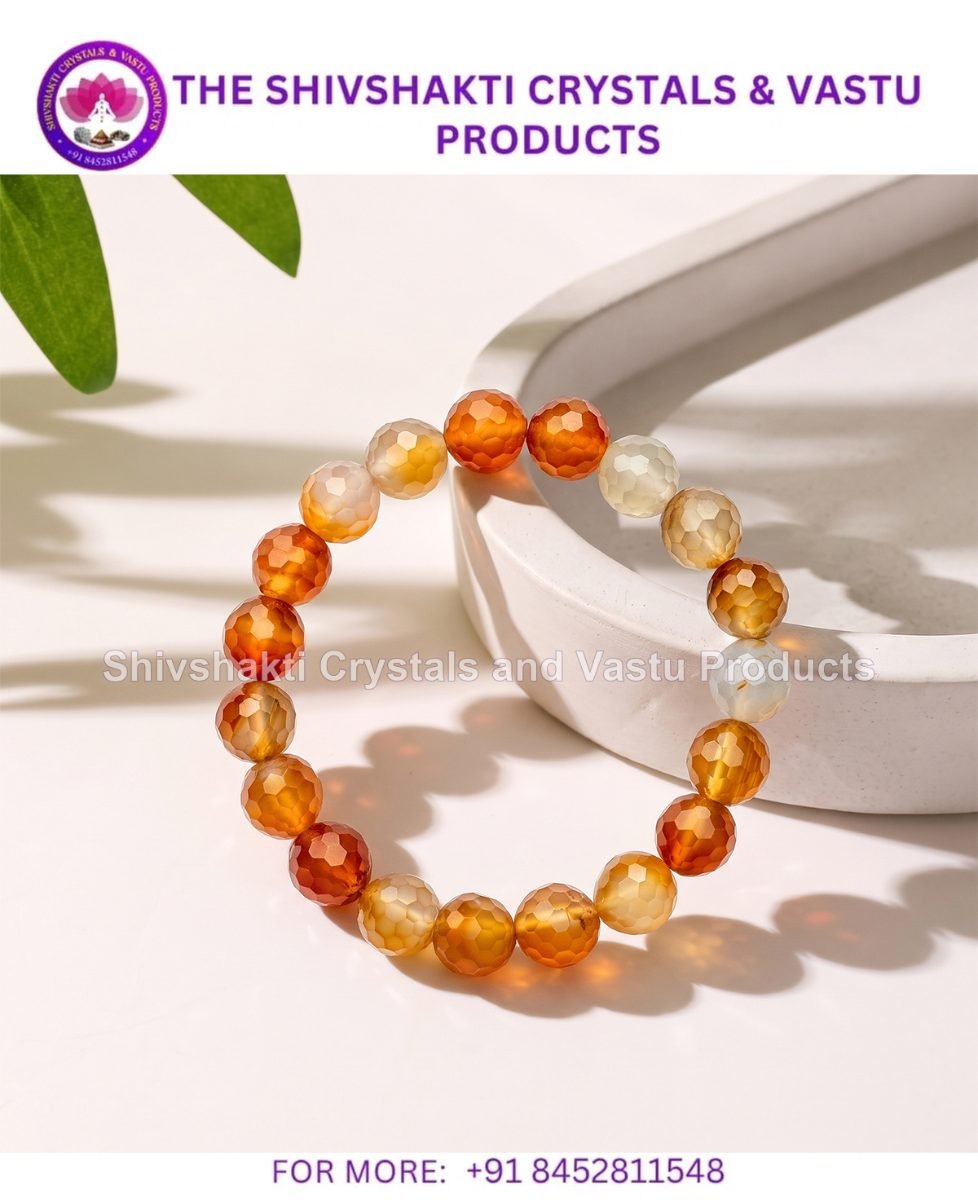 Red Carnelian Faceted Bracelet HQ 10MM
