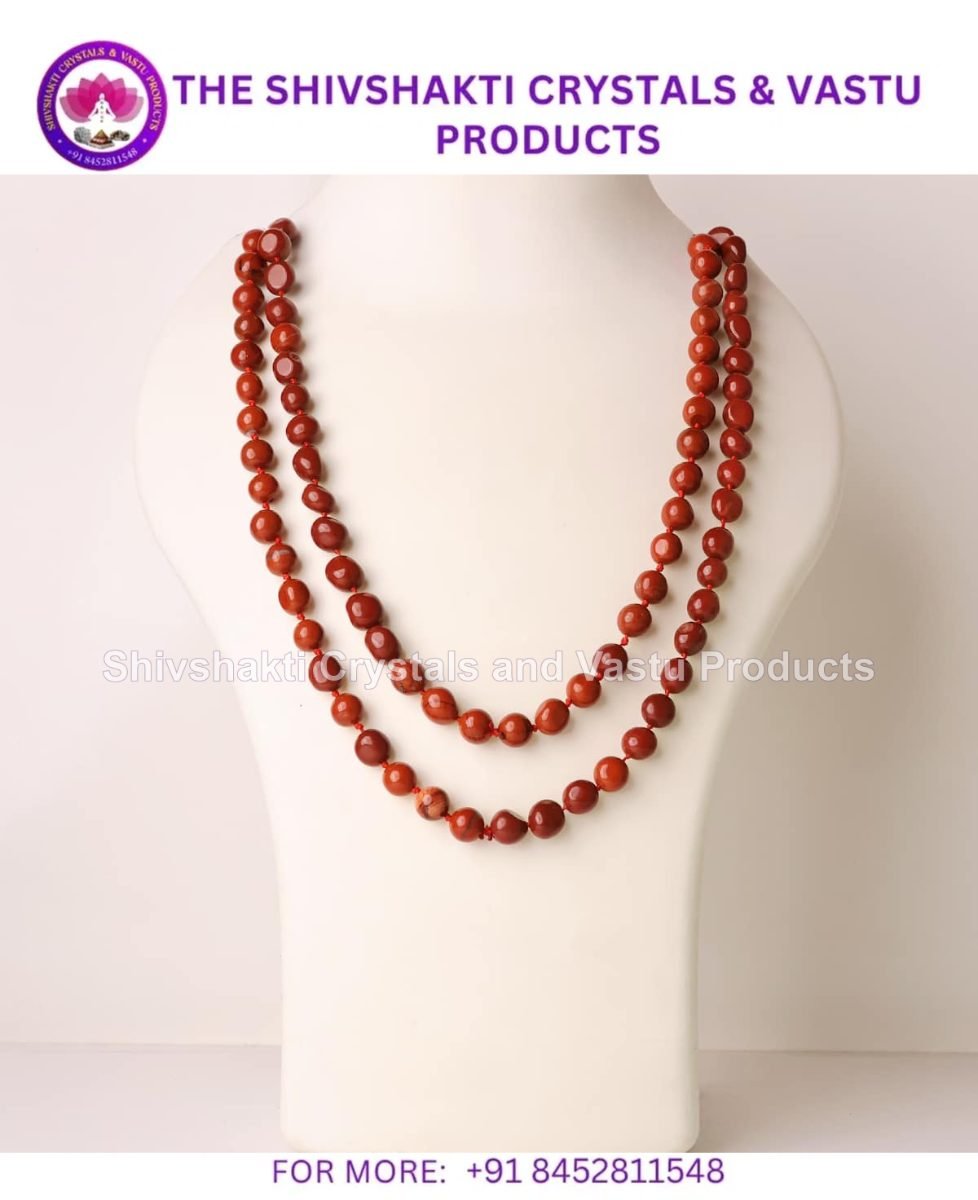 Red Jasper Long Tumble Mala Knoted