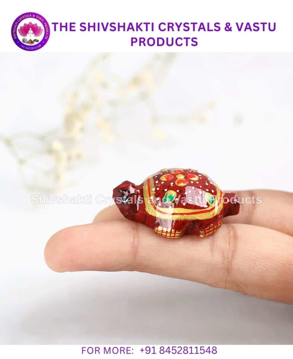 Red Jasper Mini Tortoise (Painted) Symbol of Wisdom, Knowledge and Good Luck