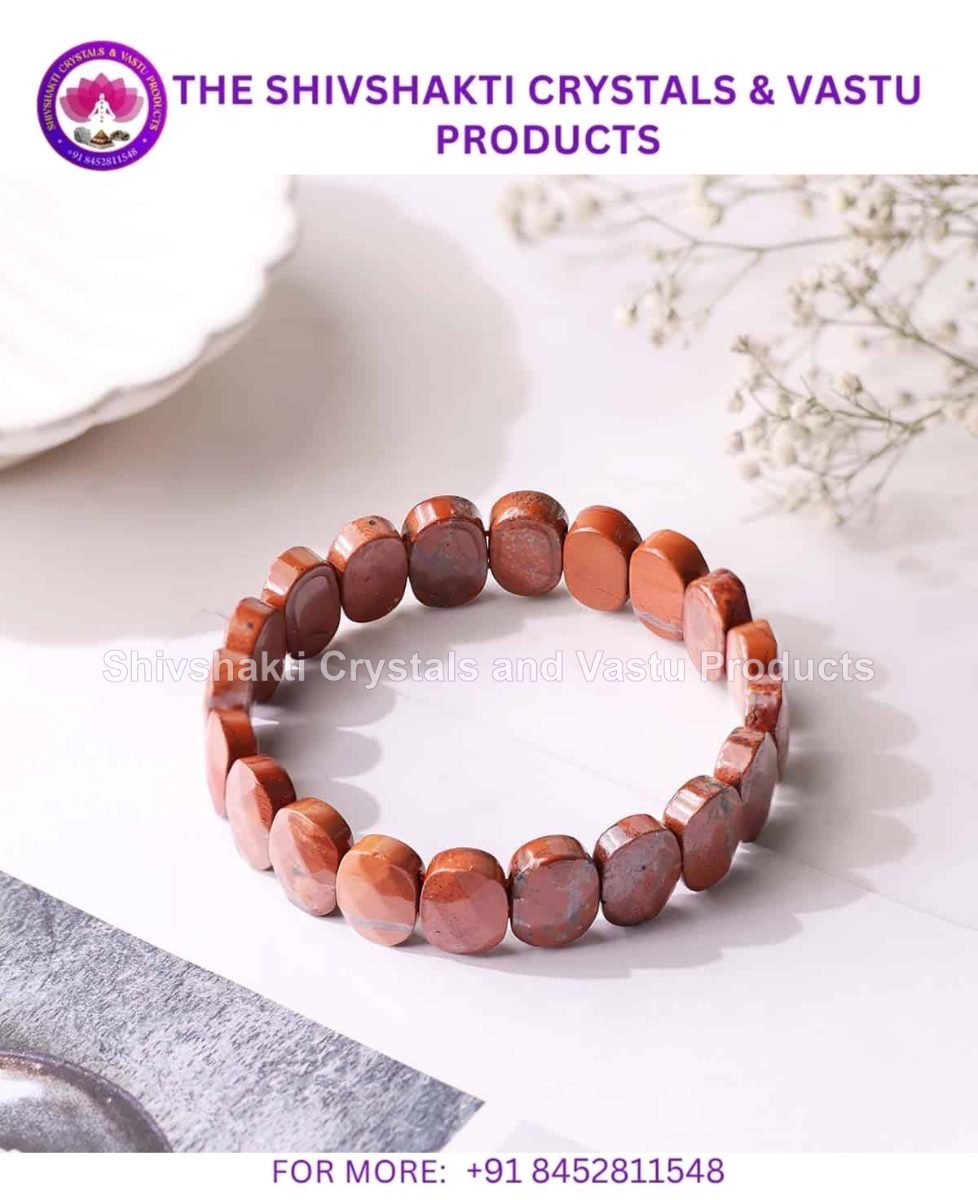 Red Jasper Oval Faceted Bracelet