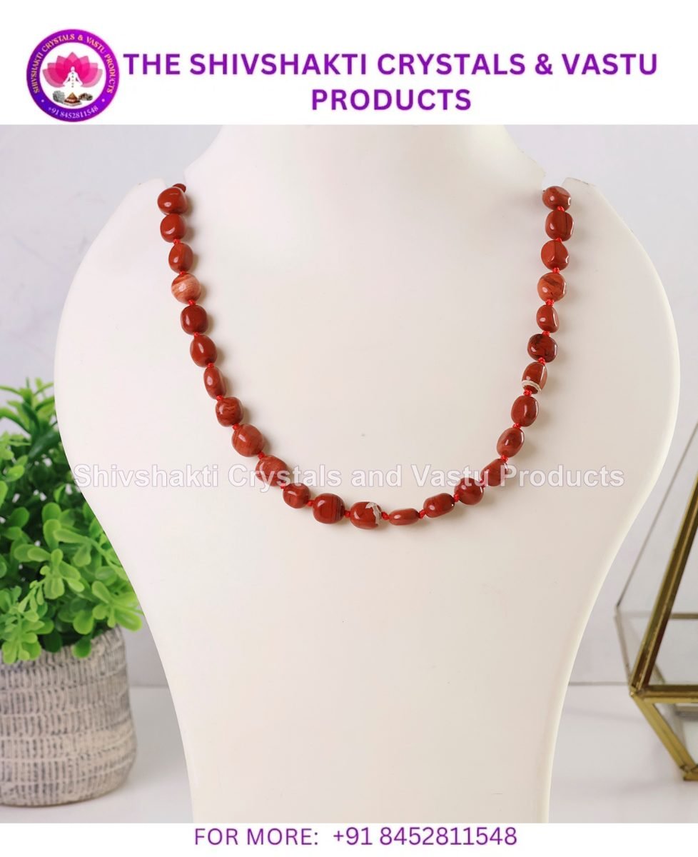 Red Jasper Small Tumble Necklace Knotted