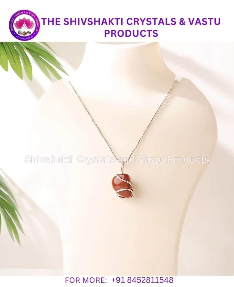 Red Jasper Tumble Wire Pendant