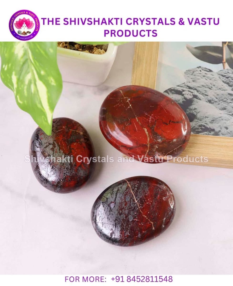 Red Jasper With Hematite Palm Stone