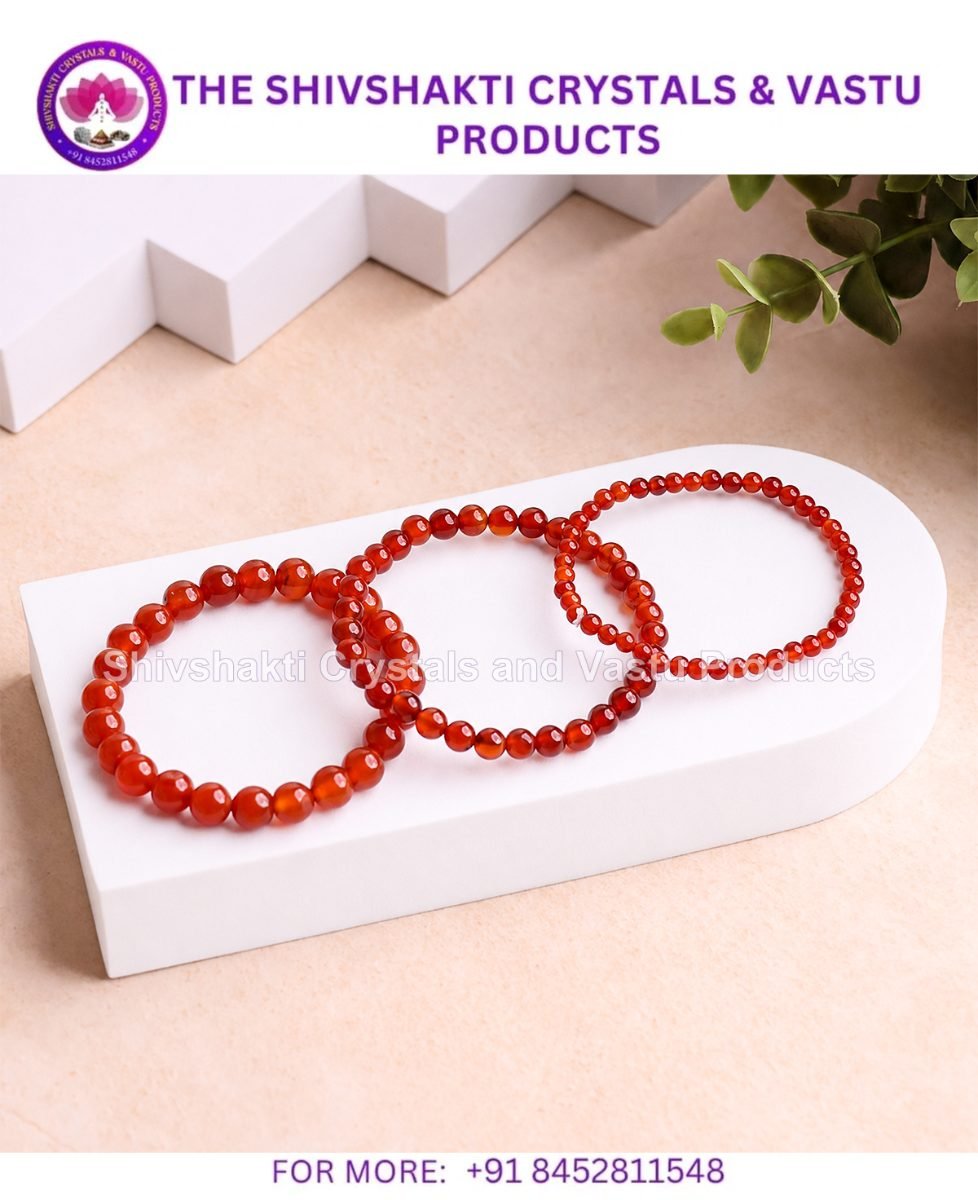Red Onyx Round Beads Bracelet