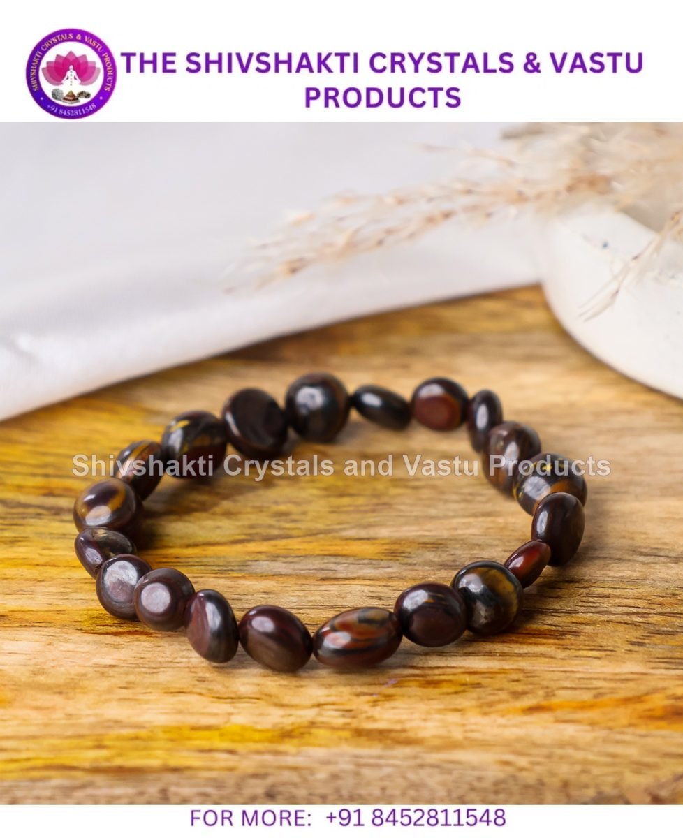Red Tiger Eye Small Tumble Beads Bracelet