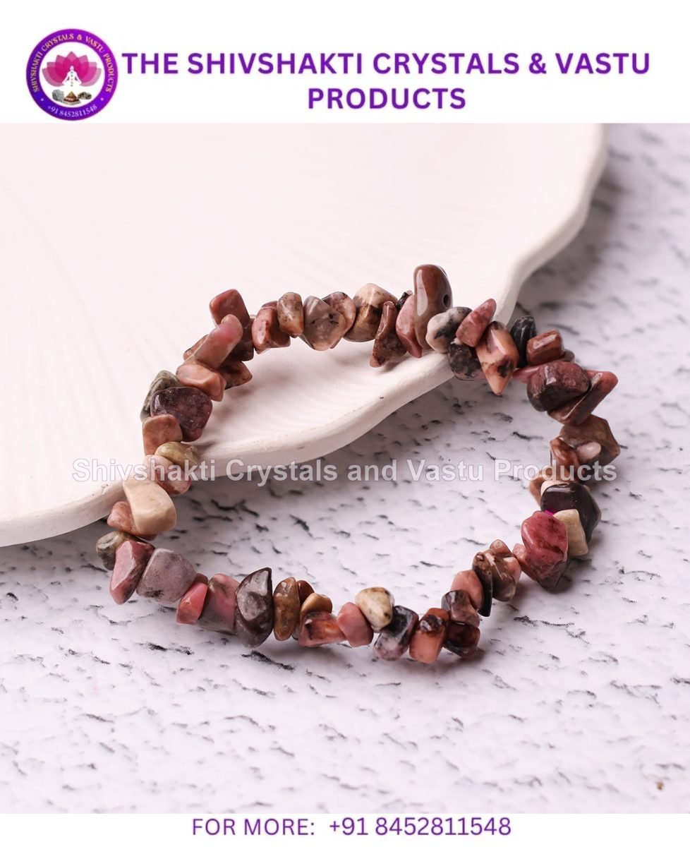 Rhodonite Chips Stone Bracelet