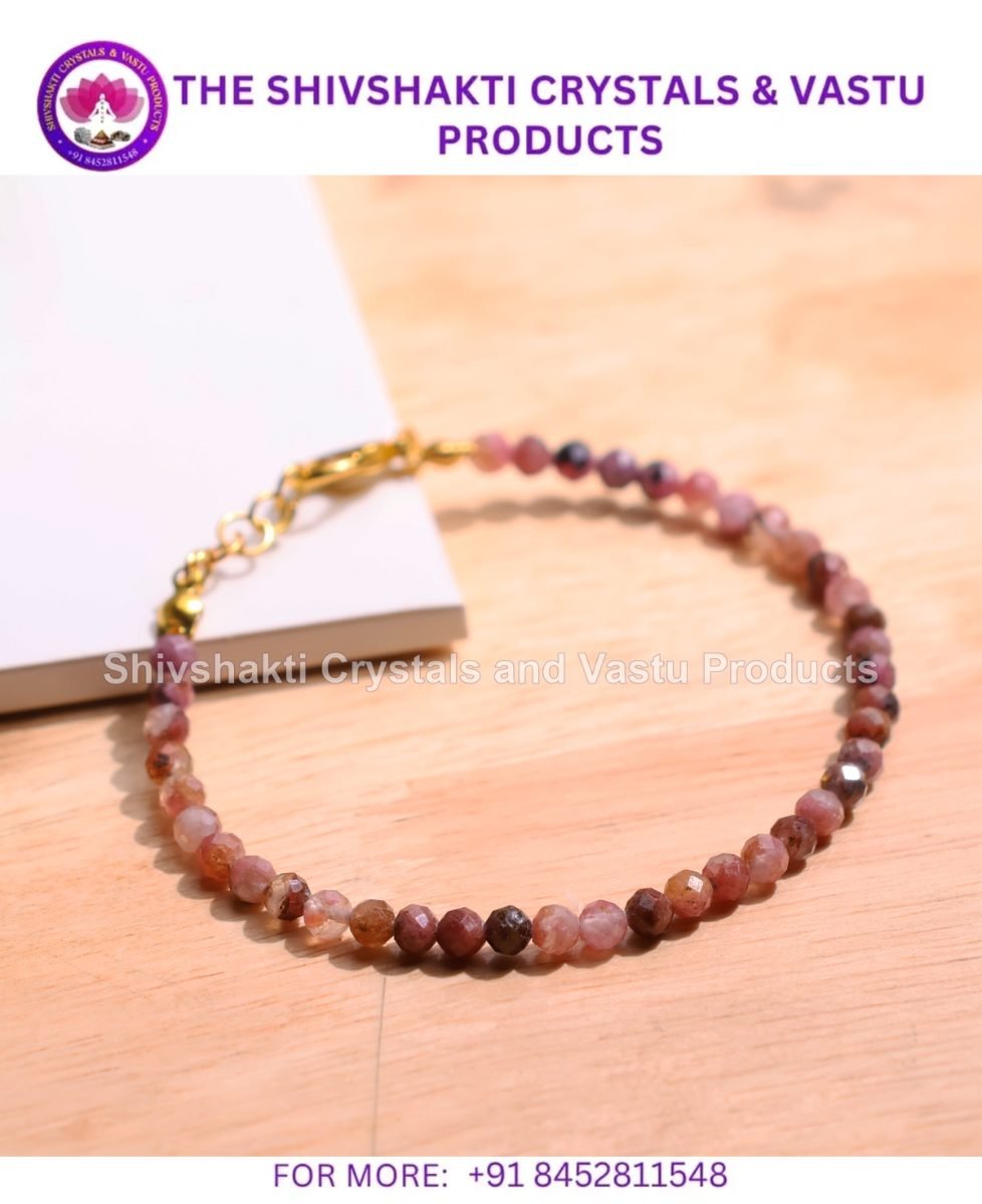 Rhodonite Faceted chain Bracelet 4mm