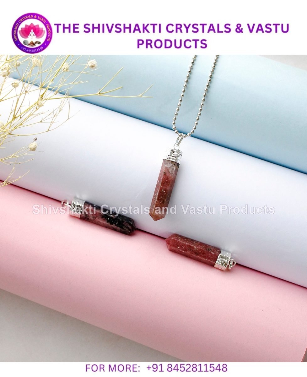 Rhodonite Pencil Pendant