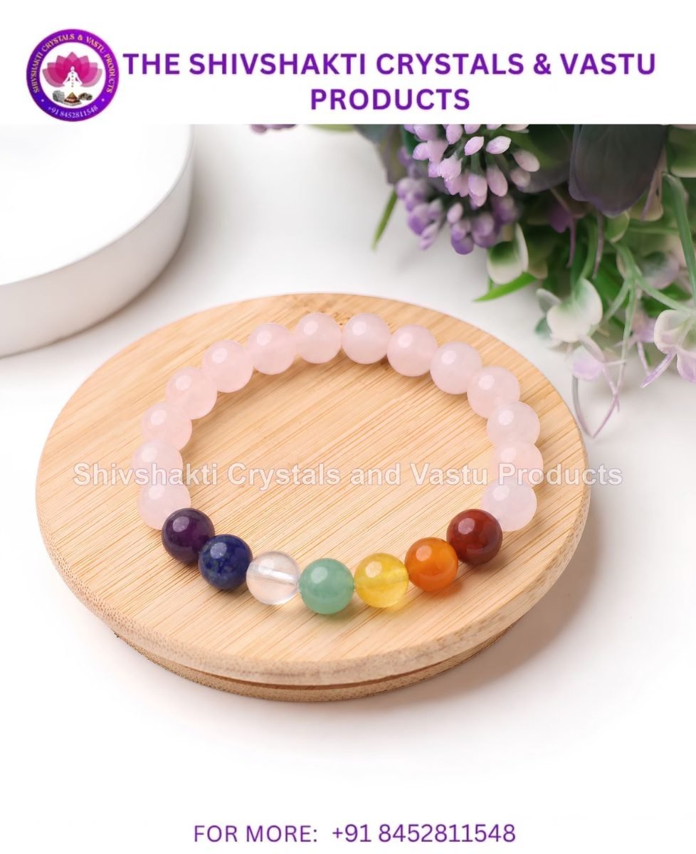 Rose Quartz 7 Chakra Bracelet